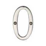 M Marcus Heritage Brass Numeral 0 - Face Fix 76mm Slimline font